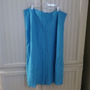 Ashley Stewart Blue Linen Skirt 22w